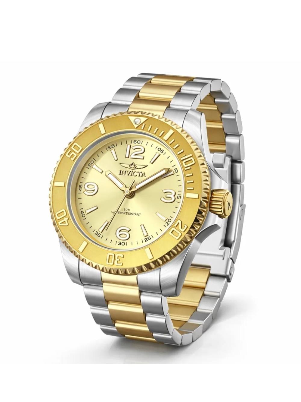Men's Invicta Two-Tone Gold and Silver Stainless Steel Bracelet Watch